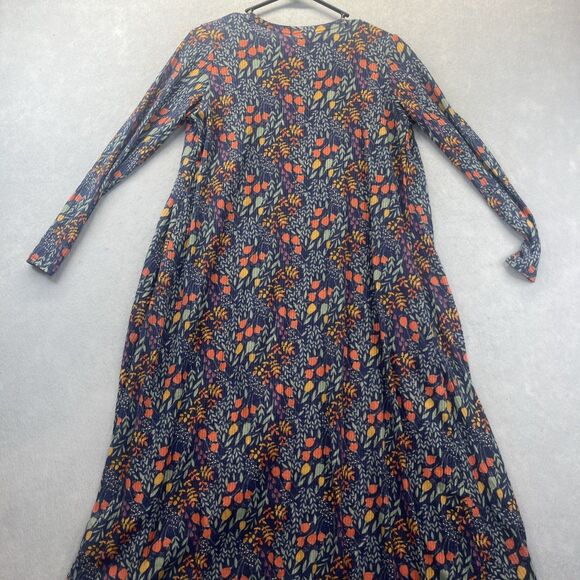 LuLaRoe Sarah Cardigan Open Front Long Duster Blue Yellow Orange Floral Small - Picture 3 of 11